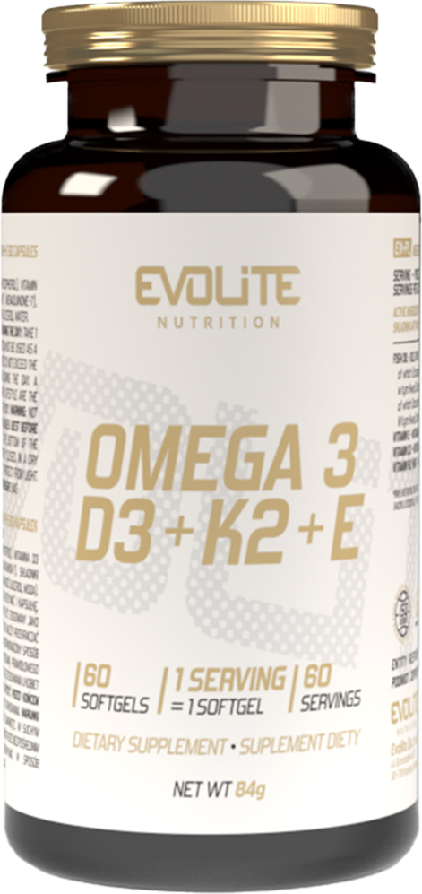 Evolite Omega 3+D3+k2+E - 60 pehmeää geeliä