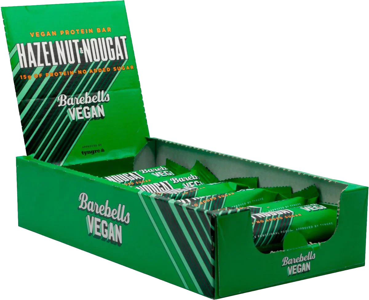 Barebells Vegan Protein Bar - 12 x 55 g Hazelnut & Nougat