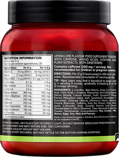 BSN NO-Xplode VASO - 420 g Sitruunaa &amp; Limeä