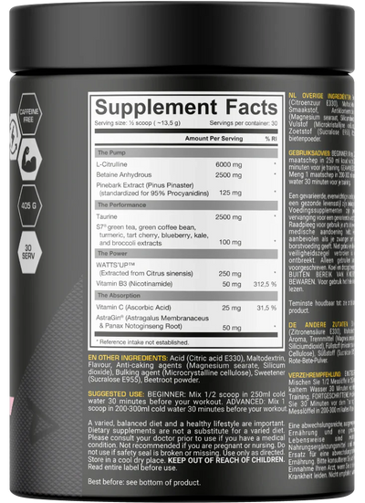 Dedicated Nutrition Unstoppable Pump - 405 g hedelmäpunssi