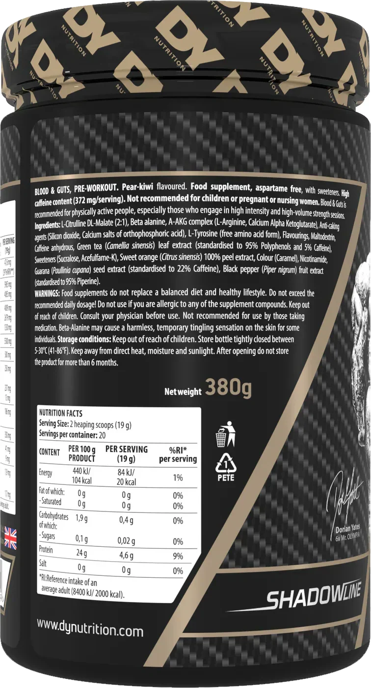 Dorian Yates Nutrition Blood &amp; Guts - 380 g purukumia