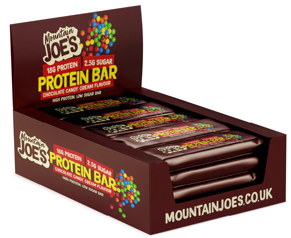 Mountain Joe's Protein Bar - 12 x 55g Chocolate Candy Cream