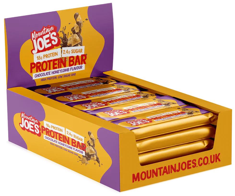 Mountain Joe's Protein Bar - 12 x 55g Chocolate Honeycomb