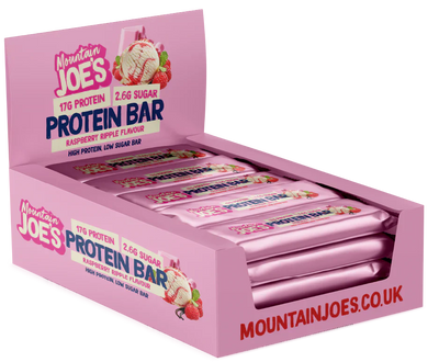 Mountain Joe's Protein Bar - 12 x 55g Raspberry Ripple