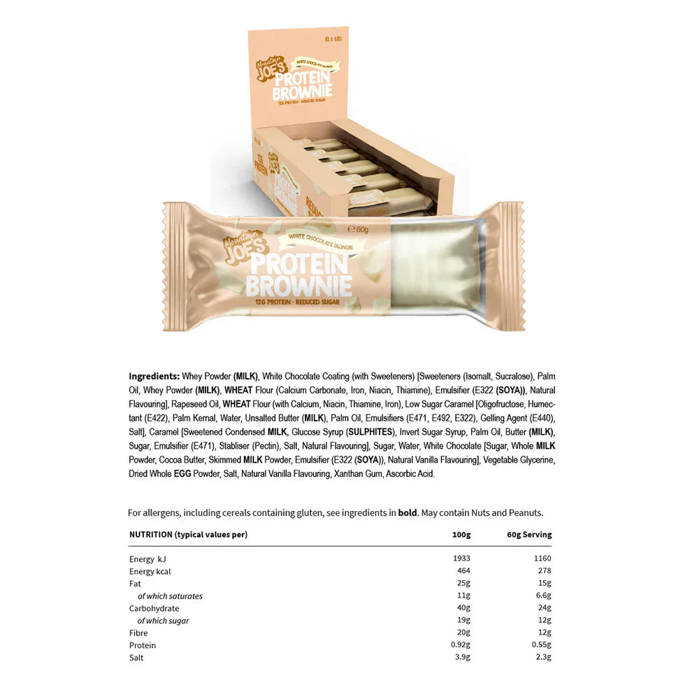 Mountain Joe's Protein Brownie - 10 x 60 g White Chocolate Blondie