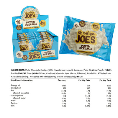 Mountain Joe's Protein Rice Cakes - 12 x 64 g White chocolate