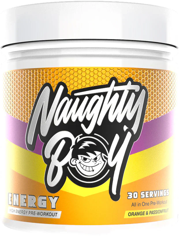 Naughty Boy Energy Pre-Workout - 390 g Appelsiini ja passionhedelmä