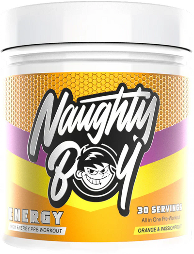 Naughty Boy Energy Pre-Workout - 390 g Appelsiini ja passionhedelmä