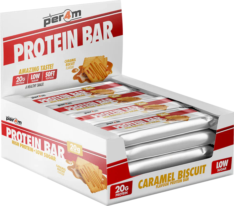 PER4M Protein Bar - 12 x 62g Caramel Biscuit