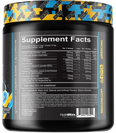 Redcon1 Total War Pump - 20 annosta Sininen Lemonade