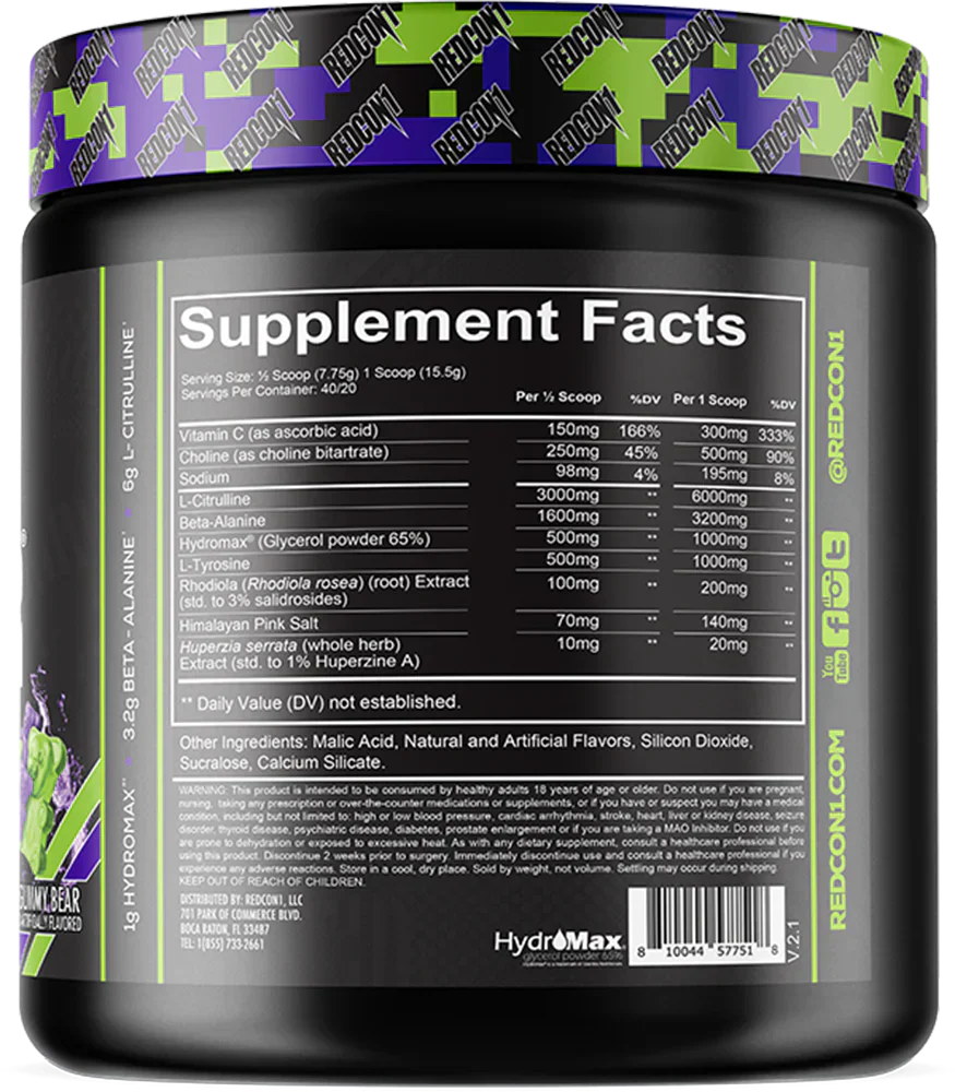 Redcon1 Total War Pump - 20 annosta Sour Gummy Bear