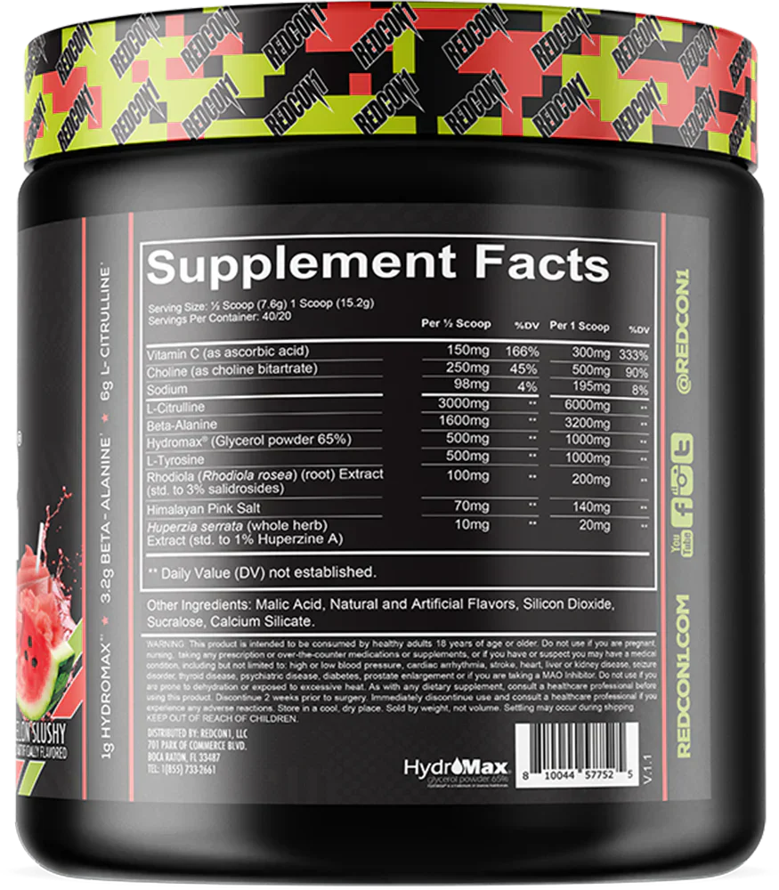 Redcon1 Total War Pump - 20 annosta vesimelonijäätelöä