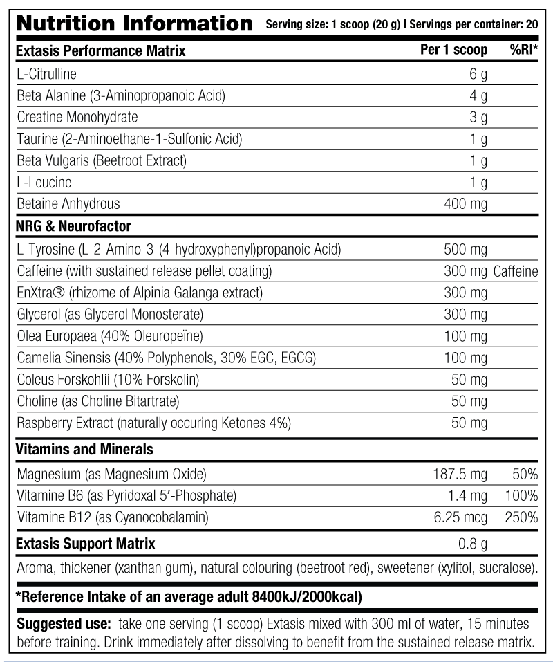 Stacker2 Ecstasis - 400 g appelsiini-sitruunapurske