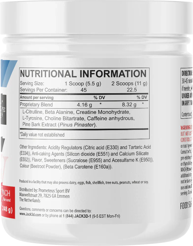 Jack3d Advanced Pre-Workout Vadelma Limonadi