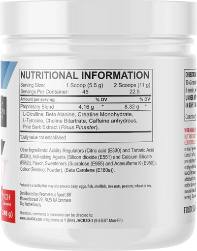 Jack3d Advanced Pre-Workout Vadelma Limonadi