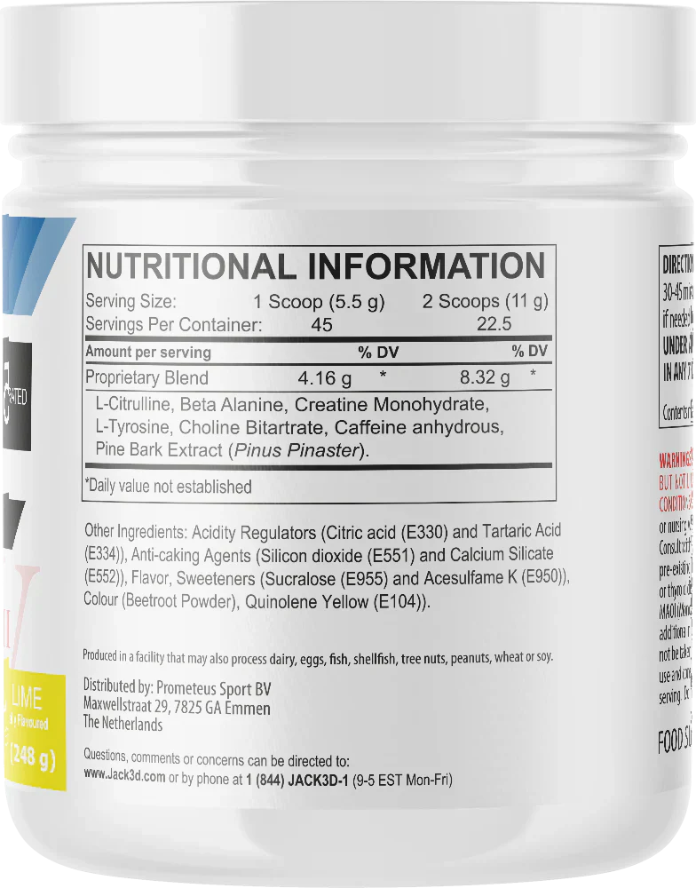 Jack3d Advanced Pre-Workout Sitruuna-Lime