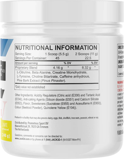 Jack3d Advanced Pre-Workout Sitruuna-Lime