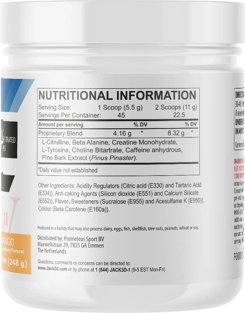 Jack3d Advanced Pre-Workout Mango