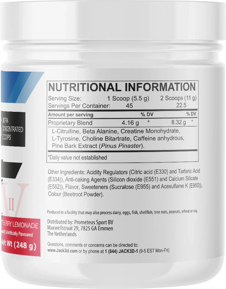 Jack3d Advanced Pre-Workout -hedelmäpunssi