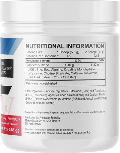 Jack3d Advanced Pre-Workout -hedelmäpunssi