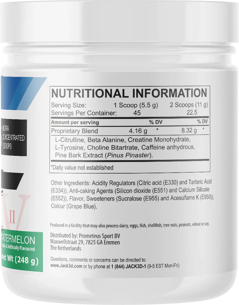 Jack3d Advanced Pre-Workout -vesimeloni