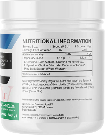 Jack3d Advanced Pre-Workout -vesimeloni