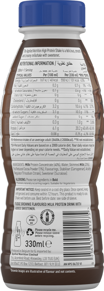 Applied Nutrition proteiinipirtelö - 8 x 330 ml kinuskibrownie