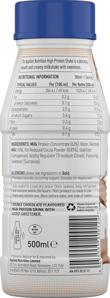 Applied Nutrition proteiinijuomapirtelö - 8 x 500 ml tuplasuklaa 