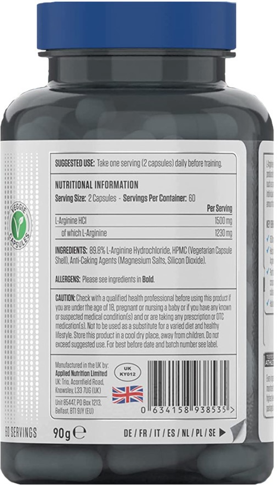 Applied Nutrition L-arginiini 1500 - 120 kaps.