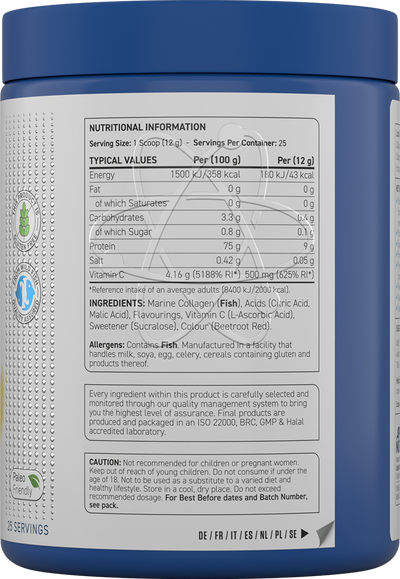 Applied Nutrition Marine Collagen Powder - 300 g mansikka-limonadi