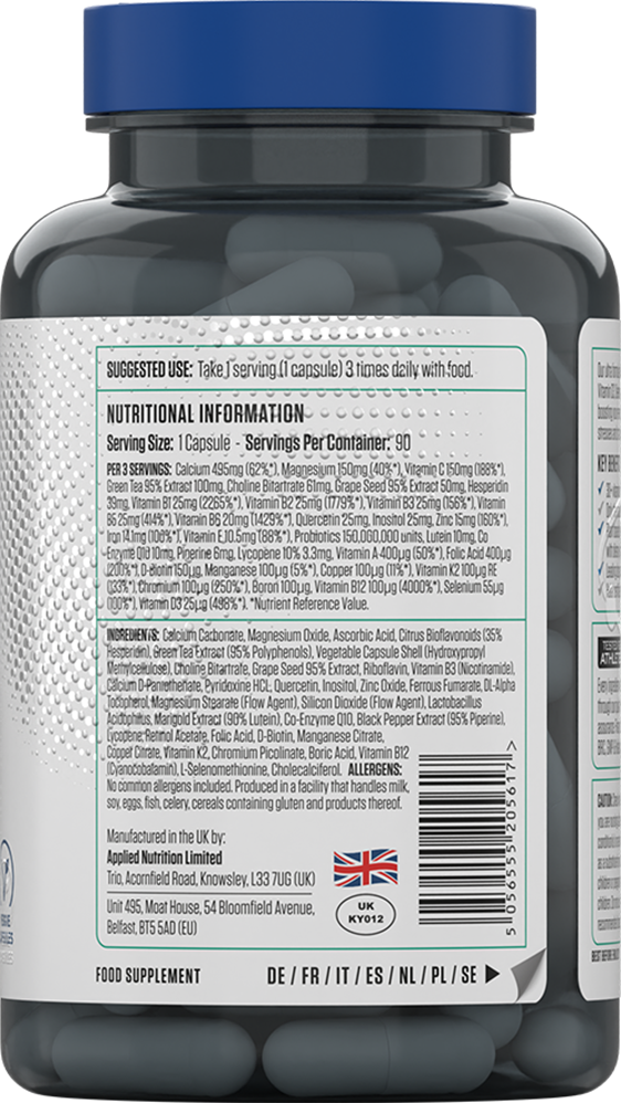 Applied Nutrition -monivitamiinikompleksi - 90 kaps.