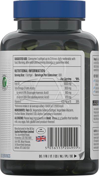 Applied Nutrition Omega 3 - 100 pehmeäkapselia