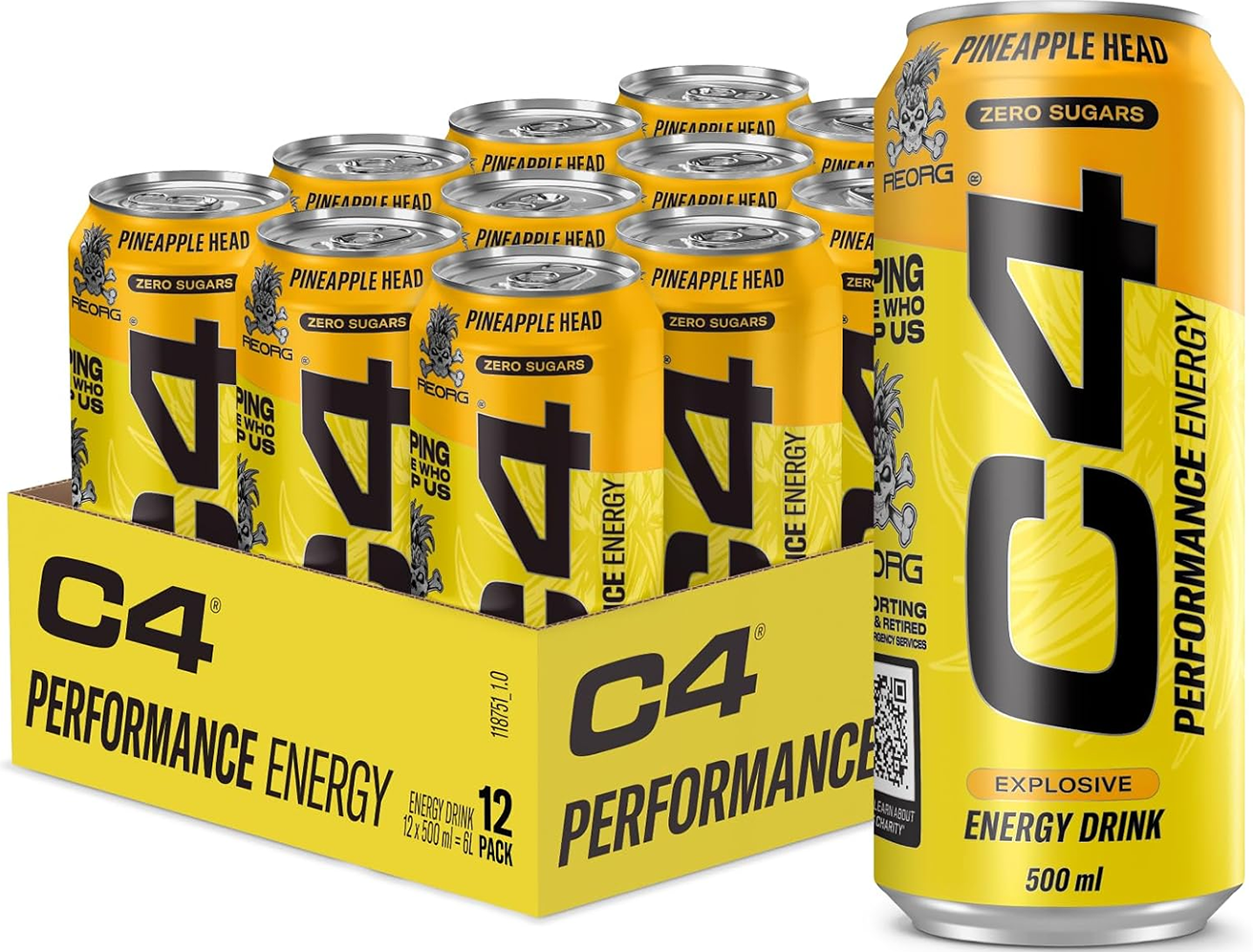 C4 Energy - 12 x 500 ml Ananas