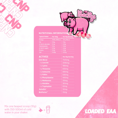 CNP-täytetyt EAA-rakeet - 300 g Pink Pigs