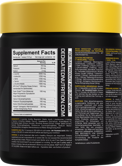 Dedicated Nutrition BCAA Sensation - 30 servings Sour Candy Chews