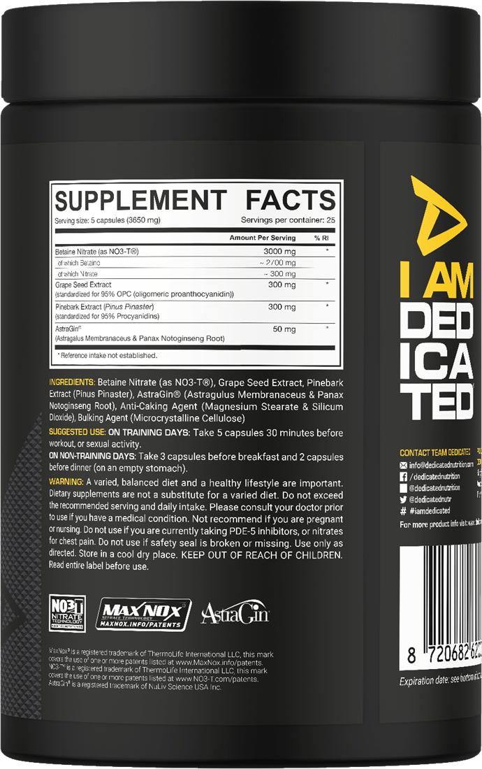 Dedicated Nutrition Vaso-Grow - 125 kaps.