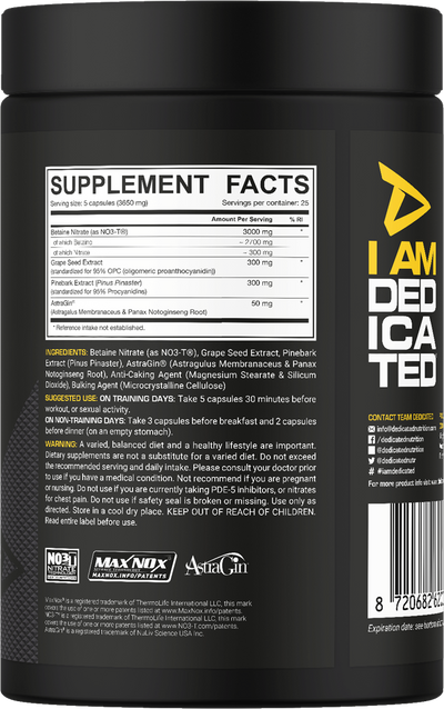 Dedicated Nutrition Vaso-Grow - 125 kaps.