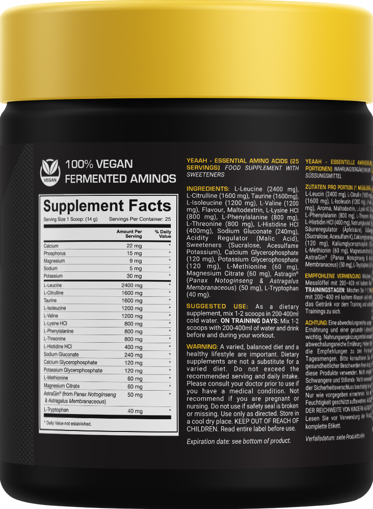 Dedicated Nutrition YEAAH Essential Amino Acids - 350 g Viinirypälepurukumi