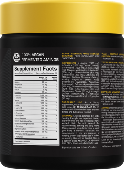 Dedicated Nutrition YEAAH Essential Amino Acids - 350 g Viinirypälepurukumi