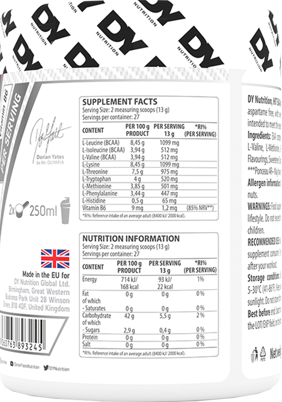 Dorian Yates Nutrition HIT EAA Amino - 360 g Cola