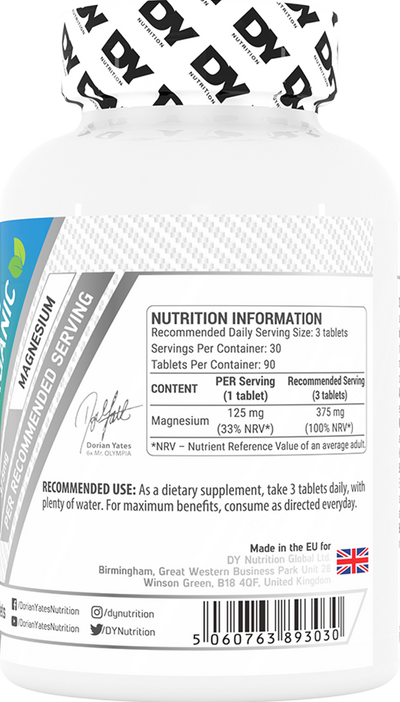 Dorian Yates Nutrition Magnesium Organic - 90 tablettia