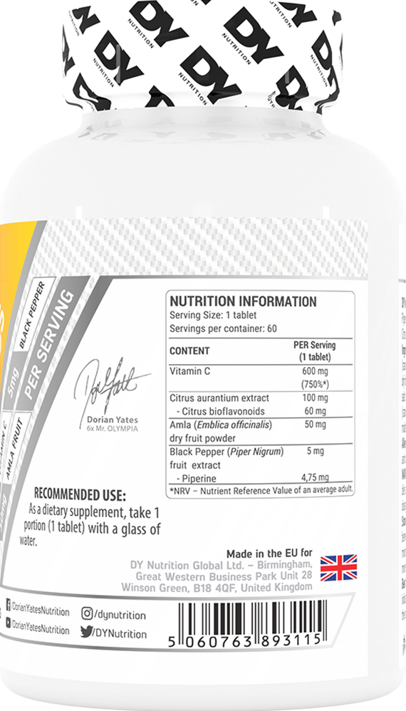 Dorian Yates Nutrition C-vitamiini Plus - 60 tablettia