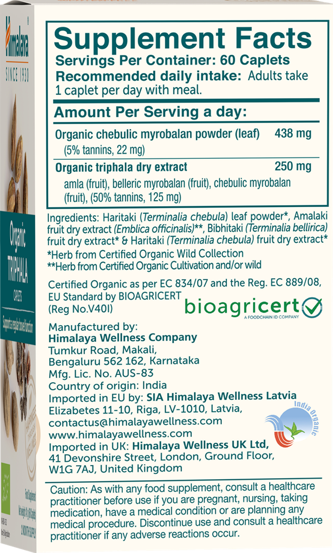 Himalaya Organic Triphala - 60 kapselia