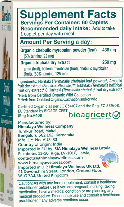Himalaya Organic Triphala - 60 kapselia
