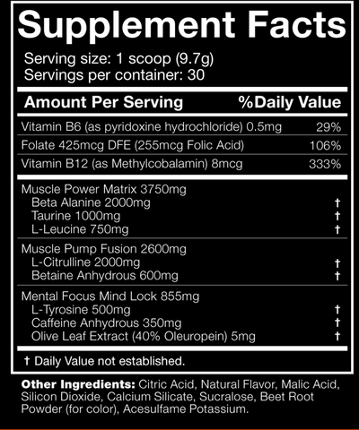 JNX The Shadow Pre-Workout - 270 g Vesimeloni