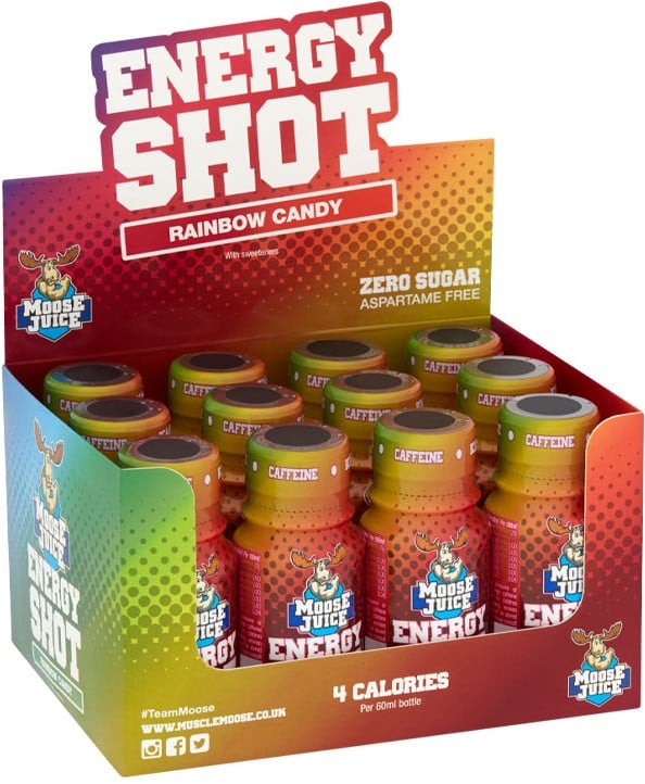 Muscle Moose -energiashotit - 12 x 60 ml Rainbow