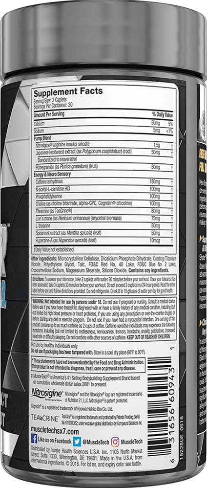 MuscleTech Black Onyx Neuro NO - 60 kaps.