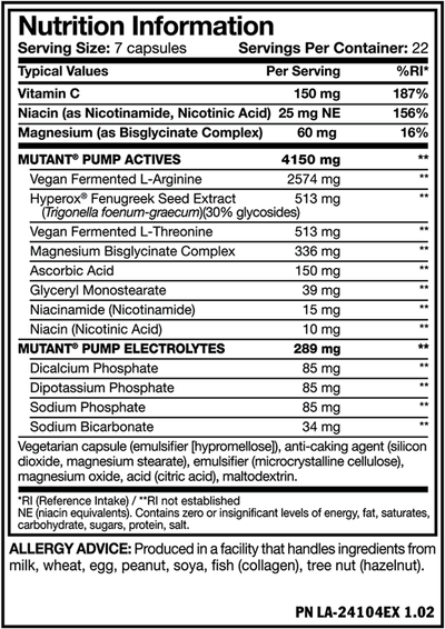 Mutant Pump - 154 kaps.
