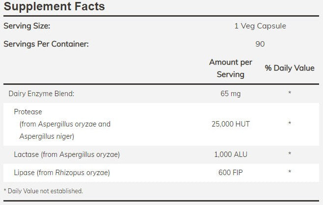 NOW Foods NOW2956 Dairy Digest Complete - 90 kasviskapselia