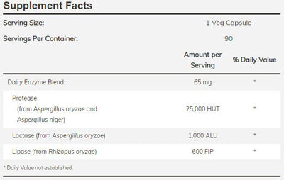 NOW Foods NOW2956 Dairy Digest Complete - 90 kasviskapselia